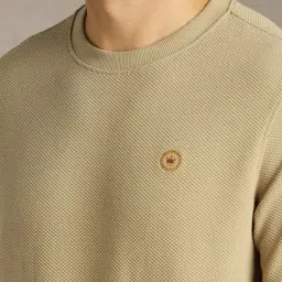 Louis Philippe Beige Regular Fit Texture Sweatshirt image 4