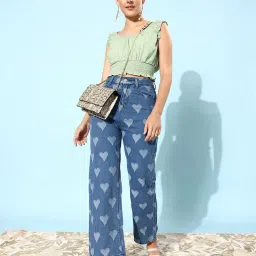 Marie Claire Green Self Design Top image 4