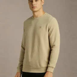 Louis Philippe Beige Regular Fit Texture Sweatshirt image 3