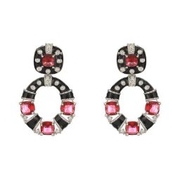 Saraf RS Jewellery Silver Statement Brass Earrings for Women-picture-19