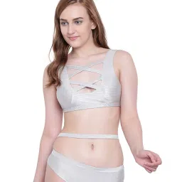 La Intimo Grey Beach Bold Bra & Bikini Panty image 1