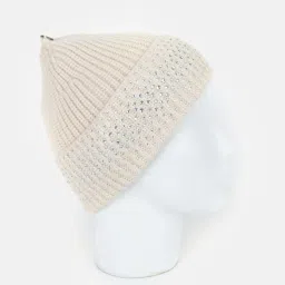 Kazo Off White Embellished Beanies image 3