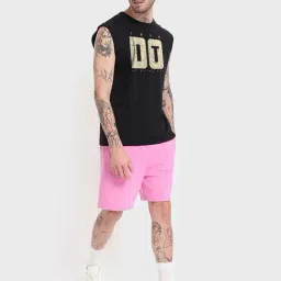 Bewakoof Jet Black Relaxed Fit Graphic Vest image 4