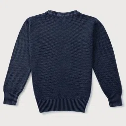 Gini & Jony Kids Navy Cotton Textured Pattern Full Sleeves Sweater image 2