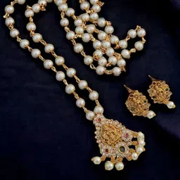 Anouk Gold-Plated American Diamond-Studded & BeadedJewellery Set image 2
