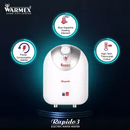 Warmex 3 L White and Silver Instant Water Geyser Rapido 3 image 2