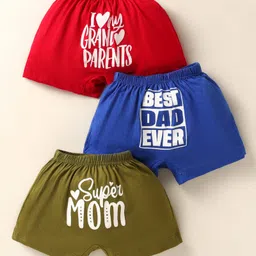 Bodycare Cotton Knit Boxers With Text Print Pack Of 3 - Red Blue & Green-picture-19