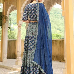 Janasya Printed Ready to Wear Lehenga & Blouse With Dupatta image 5