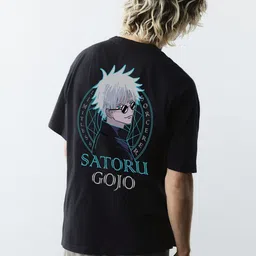 WHITE HUSK Gojo Satoru Jujutsu Kaisen Anime Printed Cotton Oversized T-shirt-picture-11
