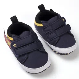 Cute Walk by Babyhug Booties with Velcro Closure - Navy Blue image 2