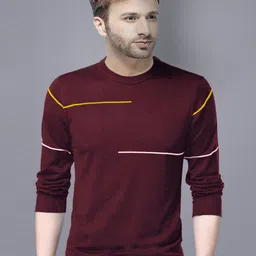 REYA Men Striped Round Neck Cotton T-shirt image 1