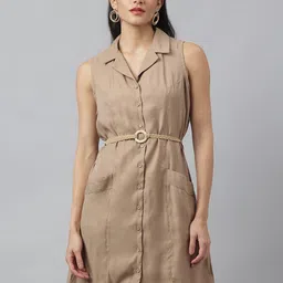 Latin Quarters Women Sleeveless Shirt Dress-picture-10