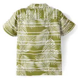 Babyhug Viscose Woven Half Sleeves Shirt With Tropical Theme Print - Green image 3