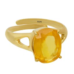 RSPR 4.25 Ratti 3.60 Carat Natural Pukhraj Sapphire-Studded Adjustable Finger Ring-picture-30