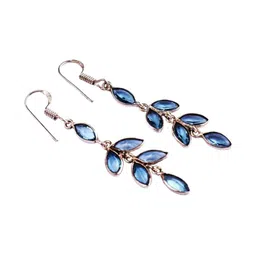 AAR Jewels Rhodium-Plated German Silver Turquoise Drop Earrings-image-43