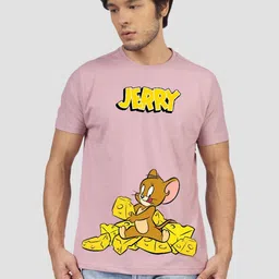 Greylongg Men Tom & Jerry Graphic Printed Round Neck Cotton T-shirt-picture-36