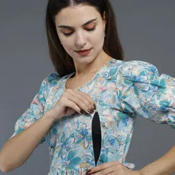 SupBir Women Dyed Maternity Anarkali Kurta image 2