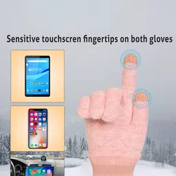 LOOM LEGACY Women's Winter Wear Touchscreen Woollen Gloves image 2