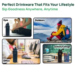 The Indus Valley Solid Water Bottle With Storage Container - 900 ML image 3