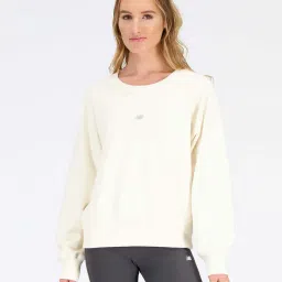 New Balance Women White Solid Sweatshirt-image-18