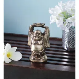 eCraftIndia Brass Standing Laughing Buddha Statue-image-50