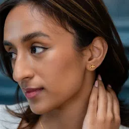 Shaya by CaratLane Leaves of wisdom Earrings in Gold Plated 925 Silver image 5