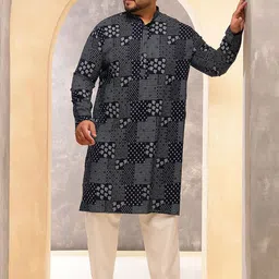 SOJANYA PLUS Men Bandhani Printed Regular Kurta with Pyjamas-picture-15