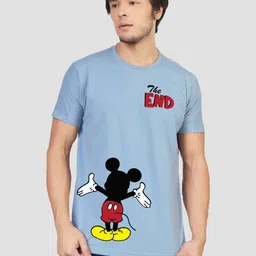 Greylongg Men Mickey Mouse Graphic Printed Round Neck Cotton T-shirt-picture-19