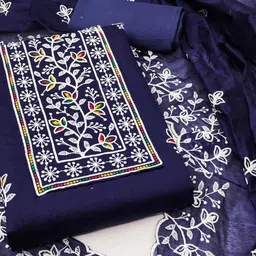 Maroosh Floral Emboidered Thread Work Unstitched Dress Material-picture-20