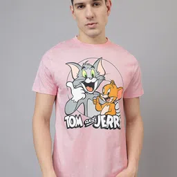 Free Authority Men Tom & Jerry Graphic Printed Round Neck Cotton Relaxed Fit T-shirt-picture-40