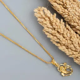 VANISHREE WORLD Gold-Plated Circular Pendants with Chains-picture-35