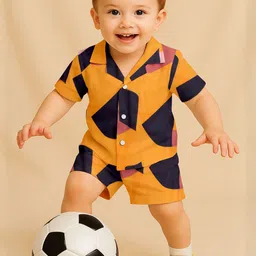 MODA RAPIDO Boys Orange Abstract Printed Casual Co-Ord Set image 4