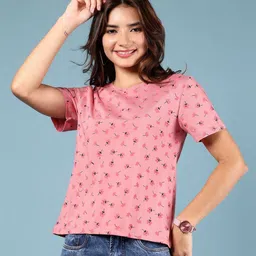V-Mart Women Printed Extended Sleeves Applique T-shirt-image-88