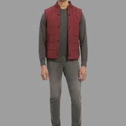 Royal Enfield Striped Mock Collar Long Sleeves Padded Jacket image 4