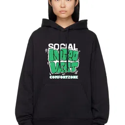 MISCHIEF MONKEY Women Typography Printed Hooded Oversized Sweatshirt-picture-15