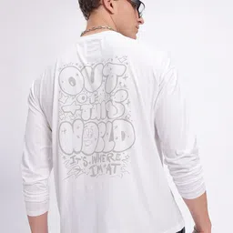 glitchez Font Freak Printed OversizedT-shirt-image-0