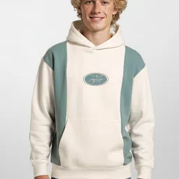 Mast & Harbour Typography Detail Colourblocked Hooded Sweatshirt-picture-32