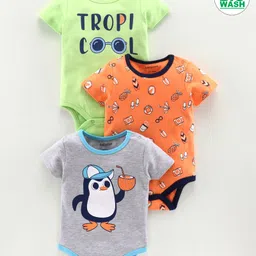 Babyoye Half Sleeves Onesies Pack of 3 - Multicolor-picture-21