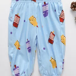 Kookie Kids Full Length Harem Pant Animals Print - Blue-picture-25