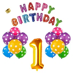 Shopperskart 1st Birthday Balloon Decor Kit Multicolor - Pack of 30-picture-39