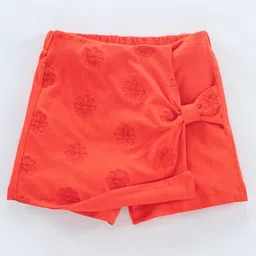 Pine Kids Mid Thigh Skort With Bow Design - Orange-picture-25