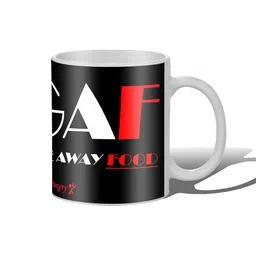 Get Fatang Set of 2 Black Printed Ceramic Glossy Cups and Mugs image 4