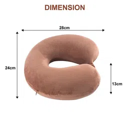 Kuber Industries Brown 4 Pieces U-Shaped Memory Foam Filled Cotton Travel Pillows image 2