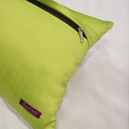 RoyalDeco Green & Yellow 4 Pieces Ethnic Motifs Brocade Square Cushion Covers image 5