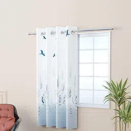 Kuber Industries White & Blue Floral Printed Window Curtain-picture-18