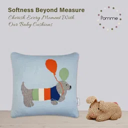Pomme Blue & Orange Cartoon Characters Square Cushion Covers image 2