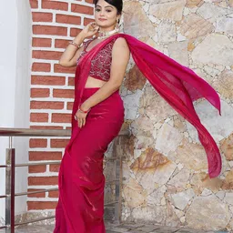 Anouk Women Solid Satin Saree-picture-27