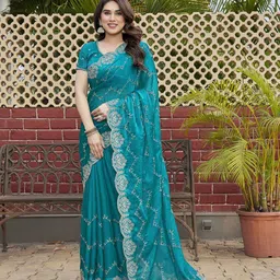 Moda Rapido Women Floral Embroidered Saree-image-98