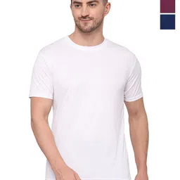 TQH Men Pack of 3 Dry Fit Solid Round Neck Slim Fit T-shirts-picture-30