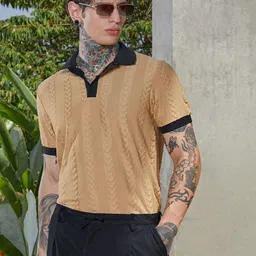 Campus Sutra Men Colourblocked Polo Collar Pockets T-shirt-picture-30